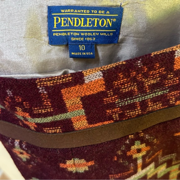Pendleton ~ Wool Button Navajo Southwestern Vest AND Flare Midi Skirt in size 10 - Picture 2 of 13